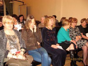 In the first row, in the centre - Jolanta Nitka,  managing the activities of Four Muses Parlour in Oborniki Śląskie